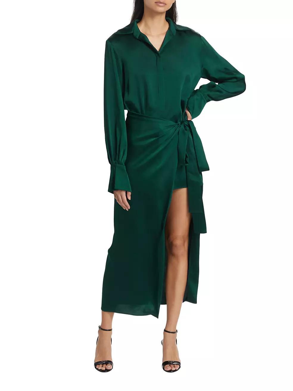 Samba Draped Midi-Shirtdress Product Image