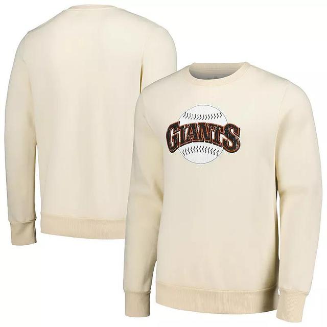 Mens Majestic Threads Oatmeal San Francisco Giants Fleece Pullover Sweatshirt Product Image