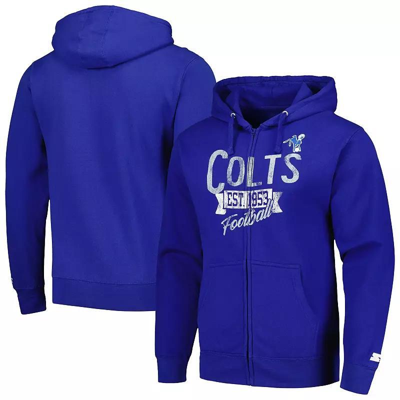 Mens Starter Royal Indianapolis Colts Gridiron Classics Post Season Full-Zip Hoodie Product Image