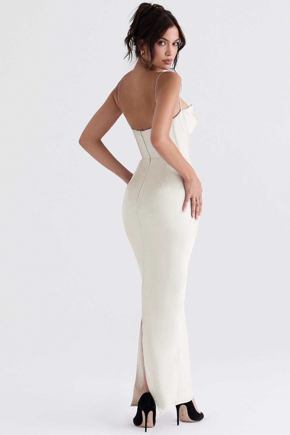 Charmaine Ivory Corset Maxi Dress Product Image