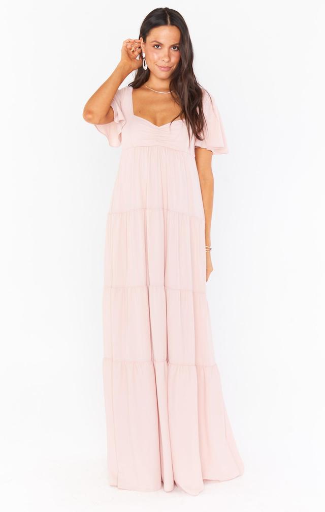 Nicole Maxi Dress ~ Dusty Blush Crisp Product Image