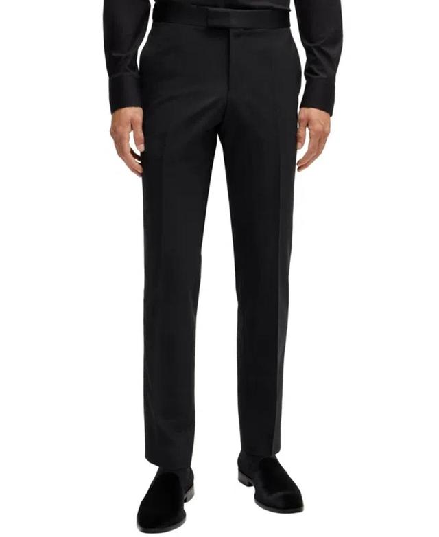 Boss By  Men's Slim-fit Tuxedo Trousers In Black Product Image