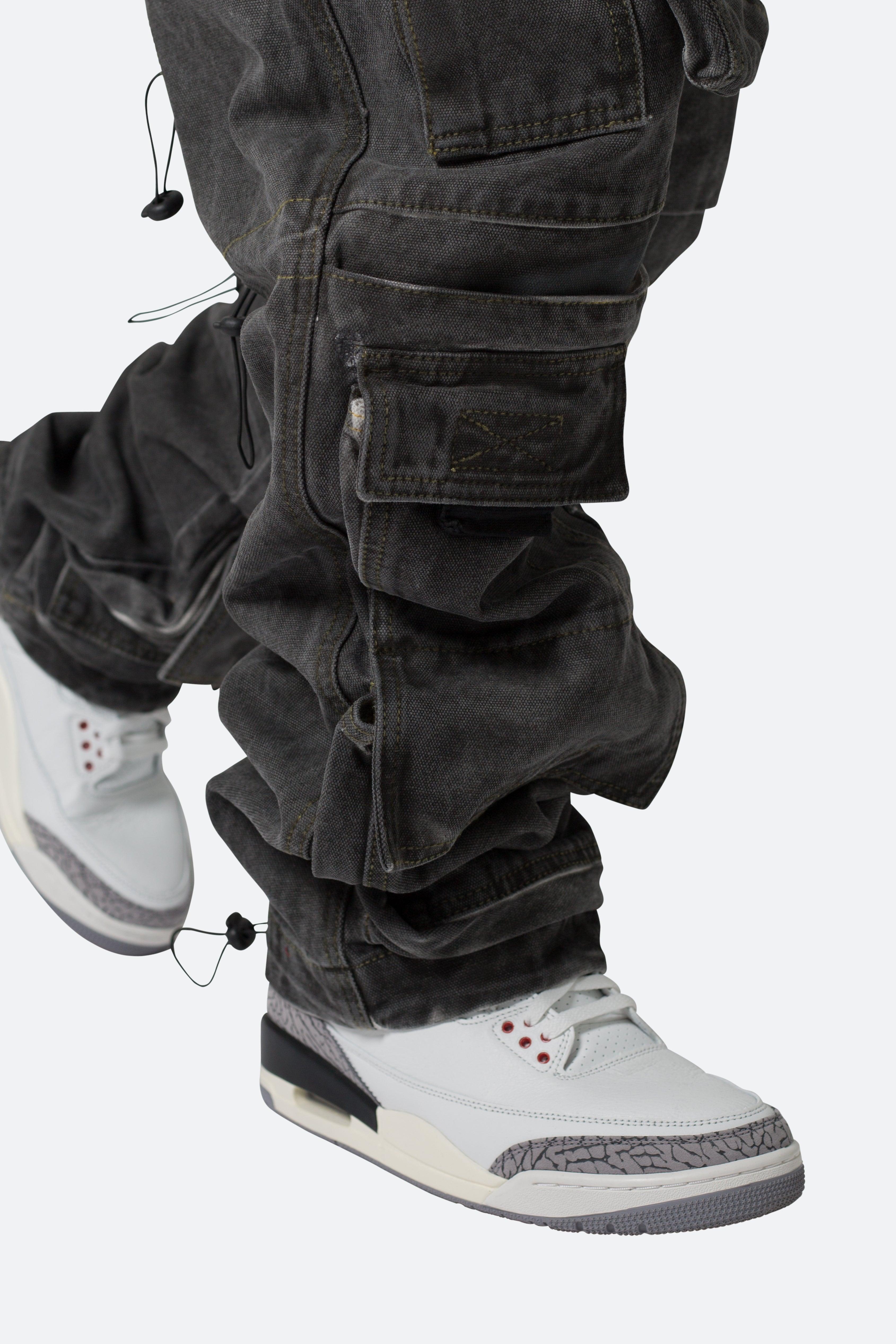 Ultra Baggy Spray Cargo Denim - Black Product Image