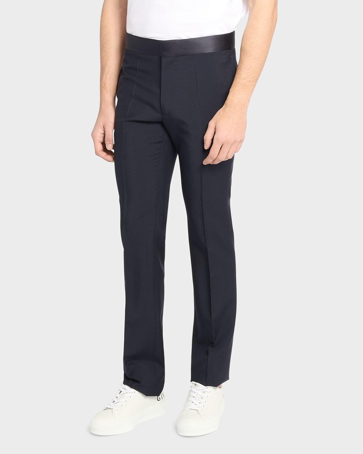 Givenchy Men's Wool-Blend Evening Trousers  - NIGHT BLUE - Size: 46 EU (30R US) Product Image