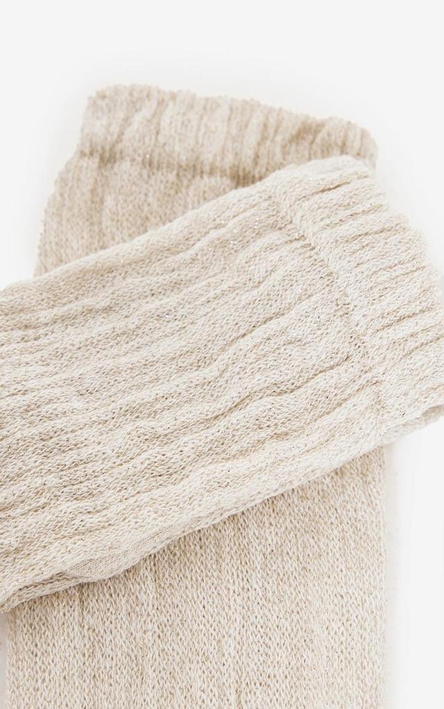 Cream Glitter Slouchy Sock Product Image