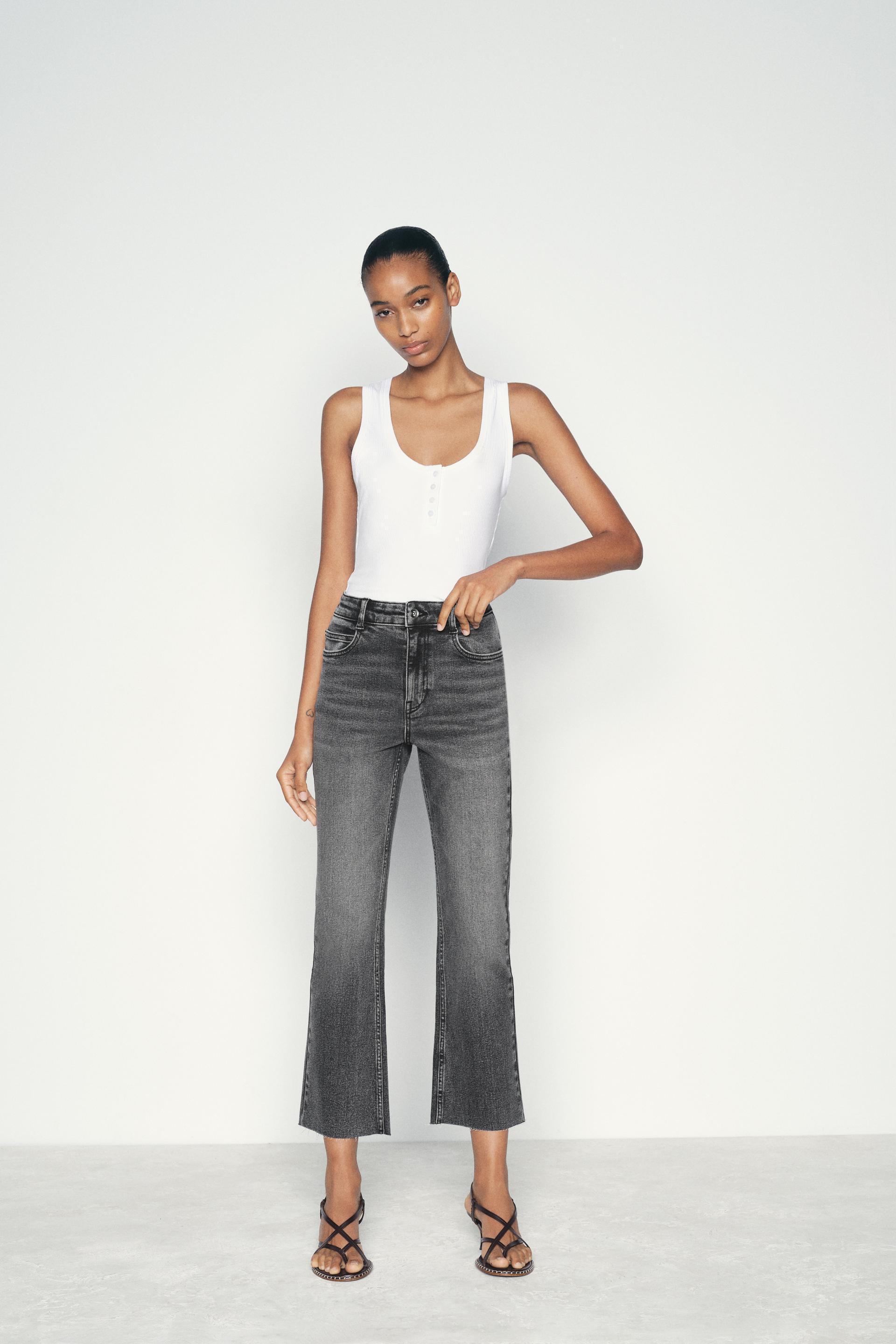 HIGH-WAISTED MINI FLARE JEANS Z1975 Product Image