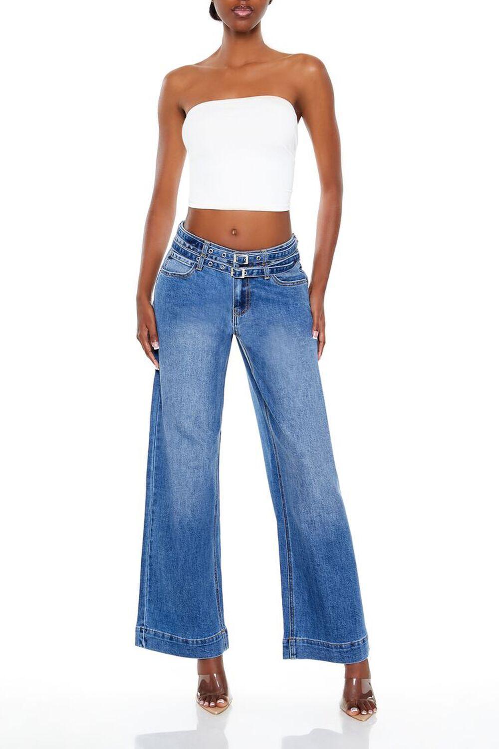 Belted Low-Rise Baggy Jeans | Forever 21 product image