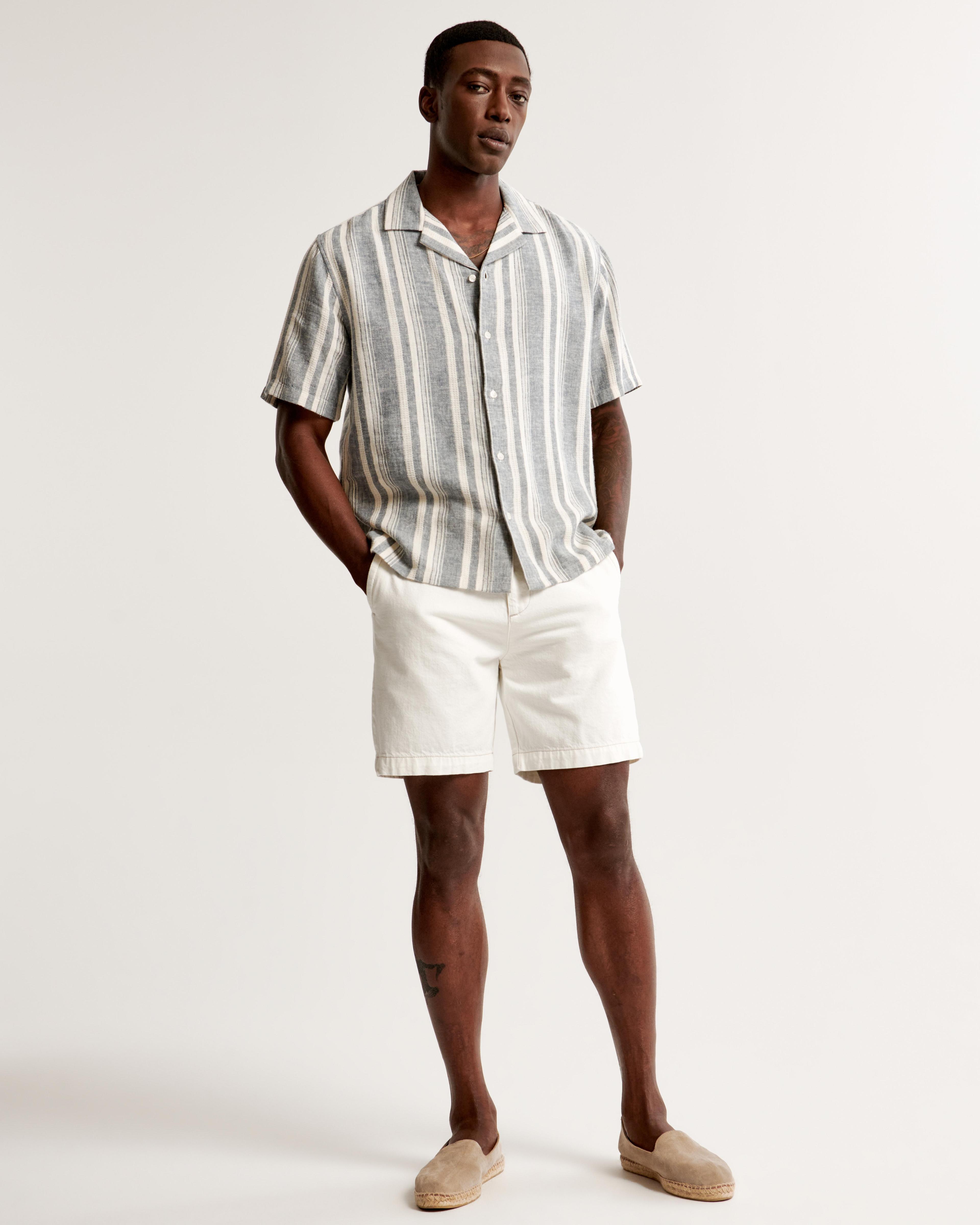 Camp Collar Summer Linen-Blend Shirt Product Image