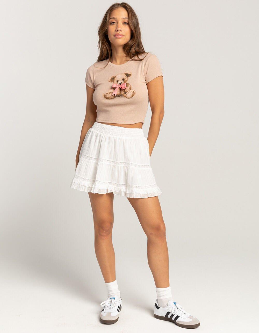 FULL TILT Bear Bow Womens Baby Tee Product Image