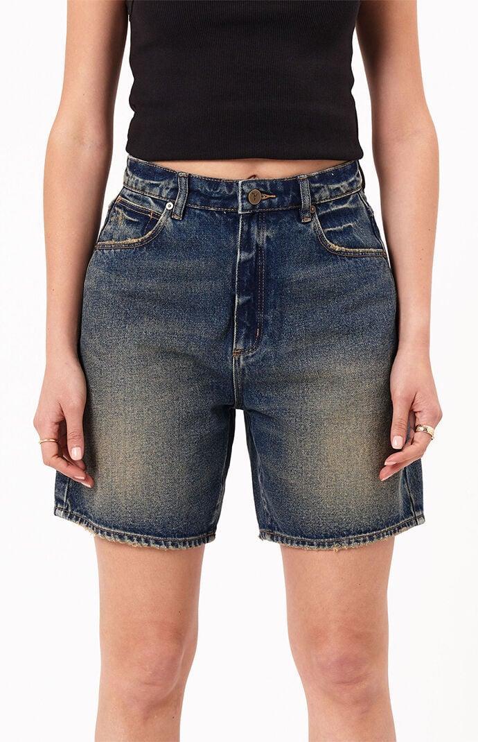 ABRAND Women's Carrie High Waisted Relaxed Denim Shorts Product Image