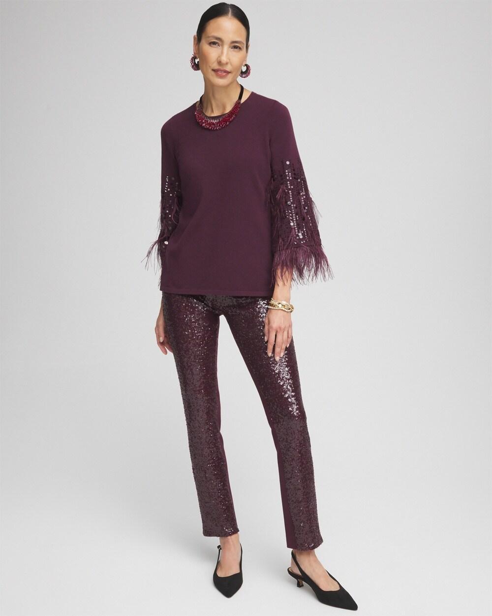 Women's Juliet Sequin Front Ankle Pants Product Image