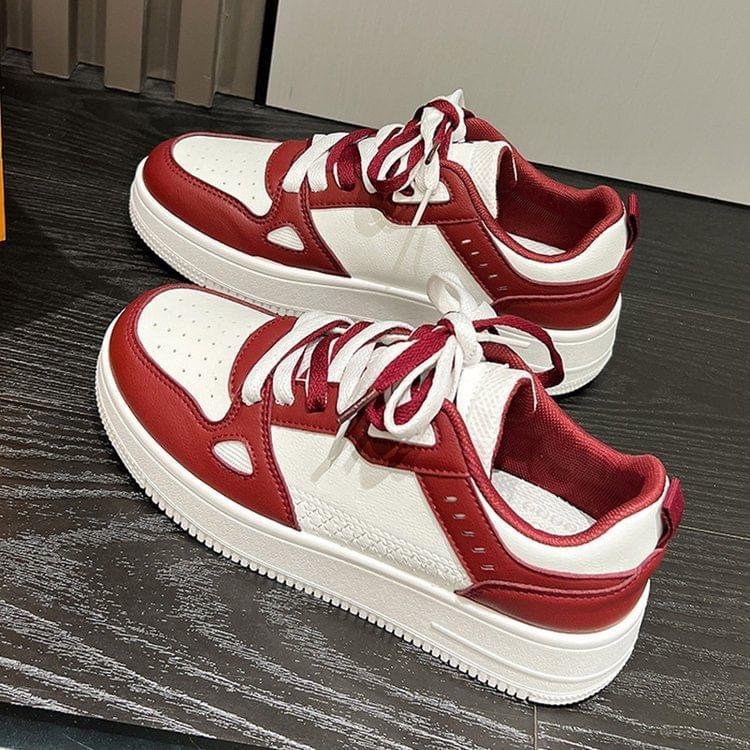 Two-Tone Platform Sneakers Product Image