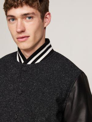 Leather and Wool Varsity Jacket Product Image