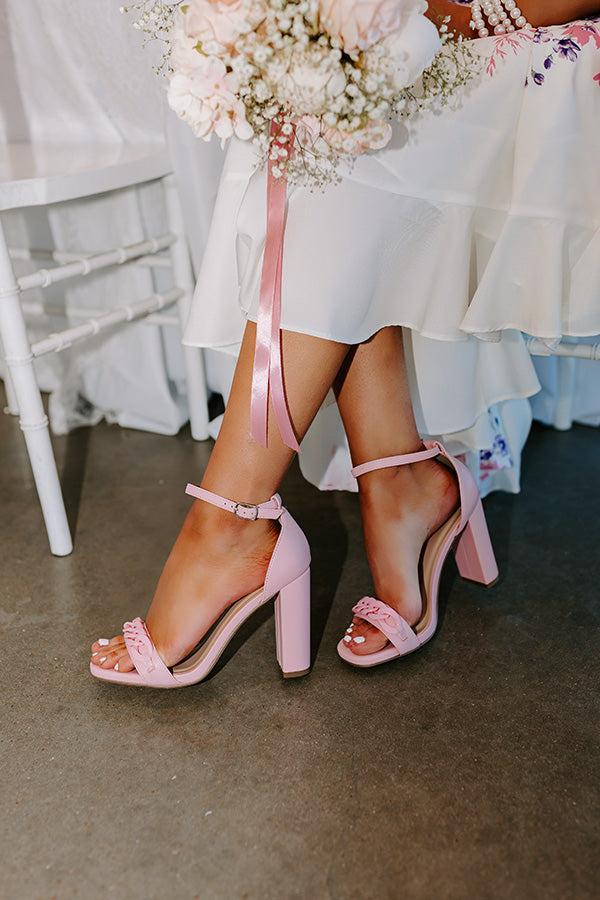 The Minnie Faux Leather Heel In Light Pink Product Image