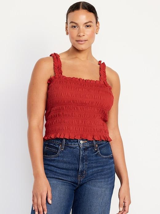 Fitted Smocked Tank Top Product Image