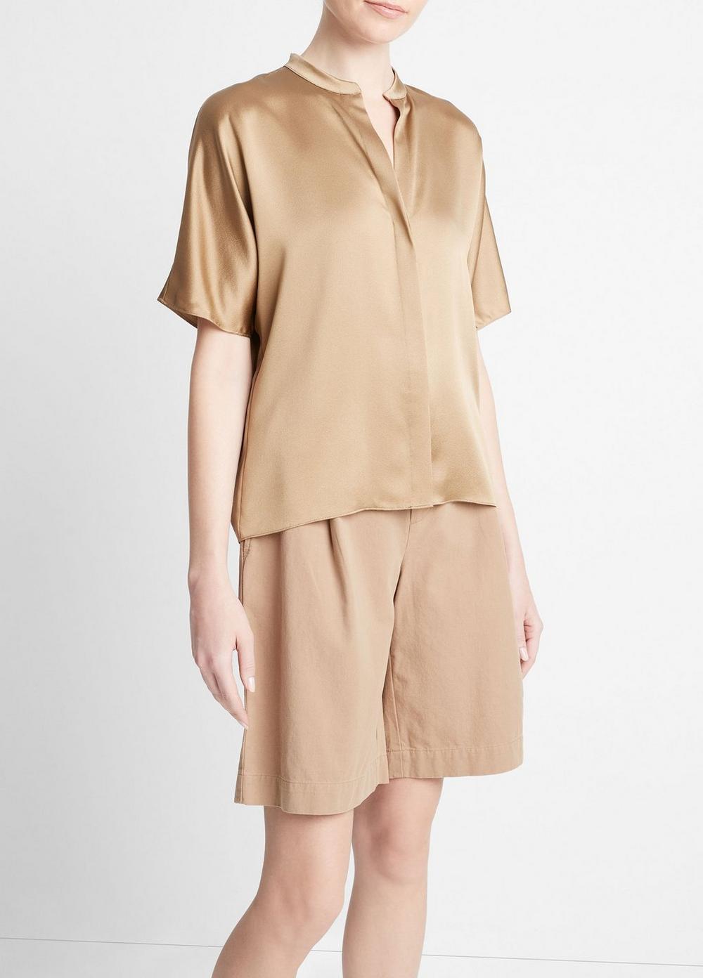 Silk Dolman Short-Sleeve Blouse Product Image