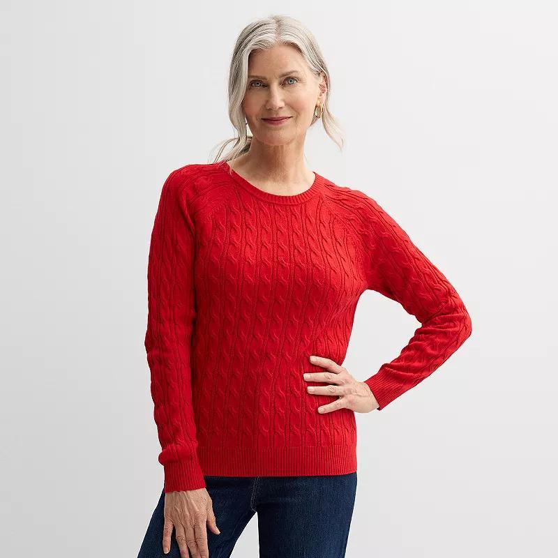 Womens Croft & Barrow The Extra Soft Cabled Crew Neck Sweater product image