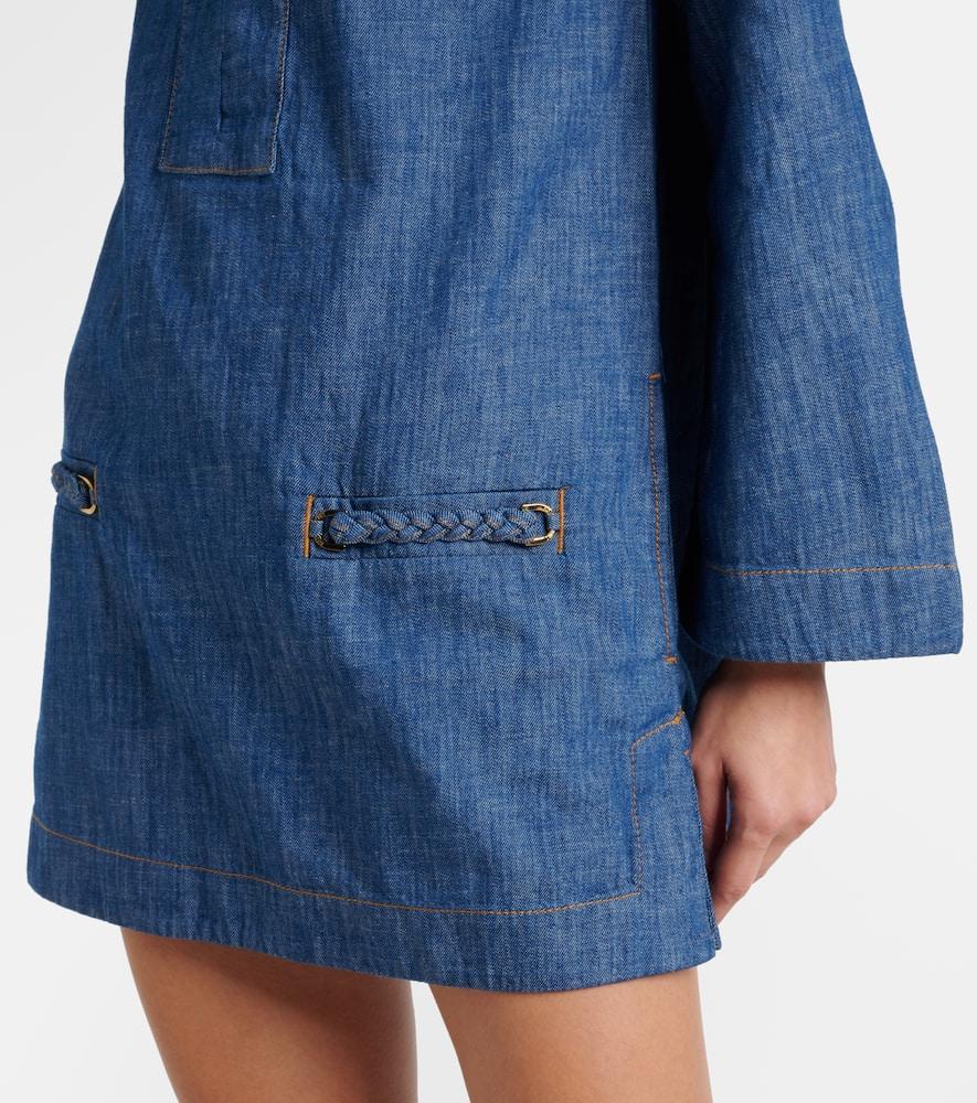 ZIMMERMANN Wylie Braided Denim Mini Dress In Blue Product Image