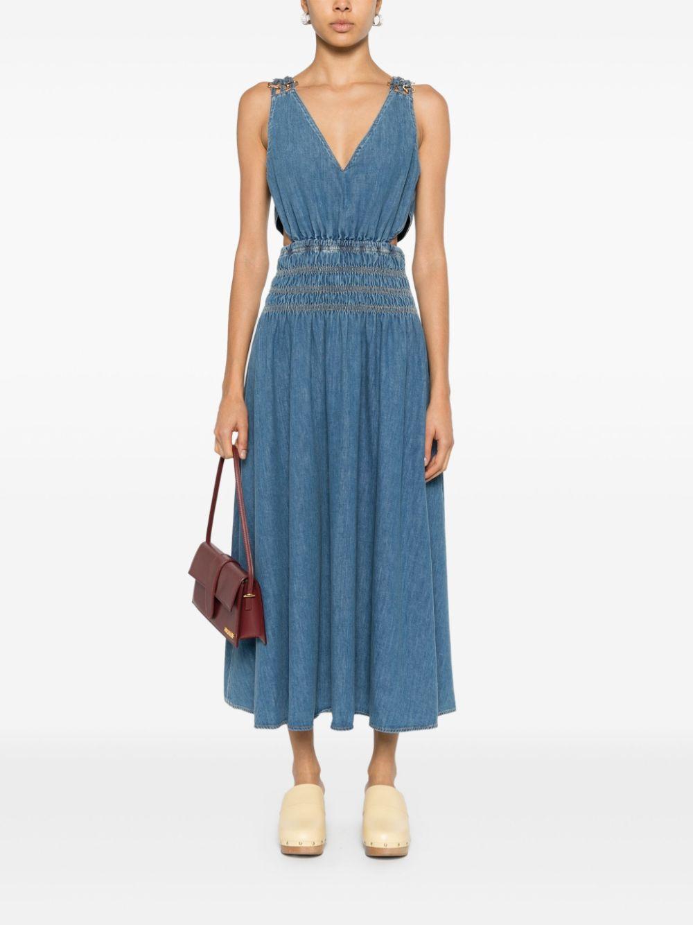 cut-out denim maxi dress Product Image