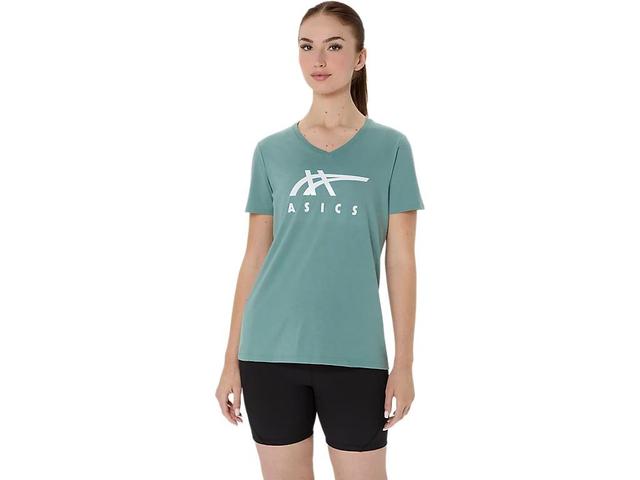 Women's ASICS Stripes V-Neck Product Image