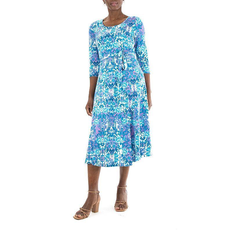 Womens Nina Leonard Sylvia Print Midi Dress Product Image