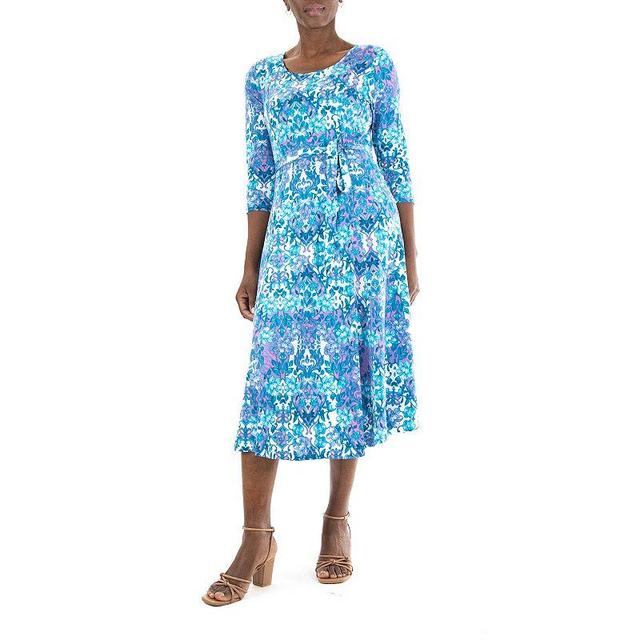 Womens Nina Leonard Sylvia Print Midi Dress Product Image