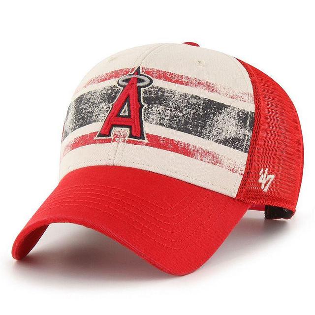 Mens 47 Cream/Red Los Angeles Angels Breakout MVP Trucker Adjustable Hat Product Image