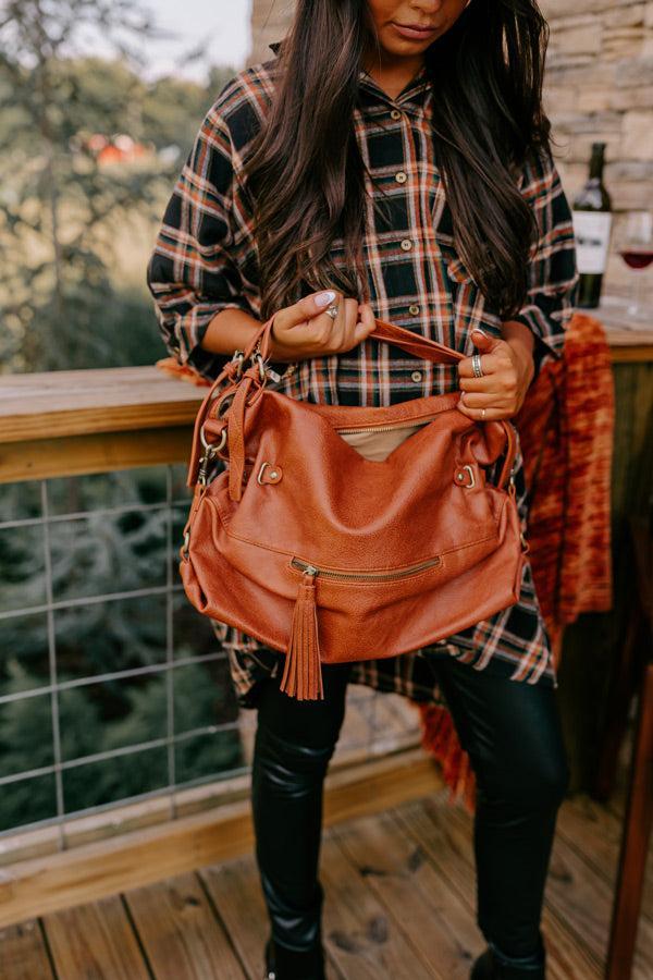 Simply Grand Faux Leather Tote In Maple Product Image