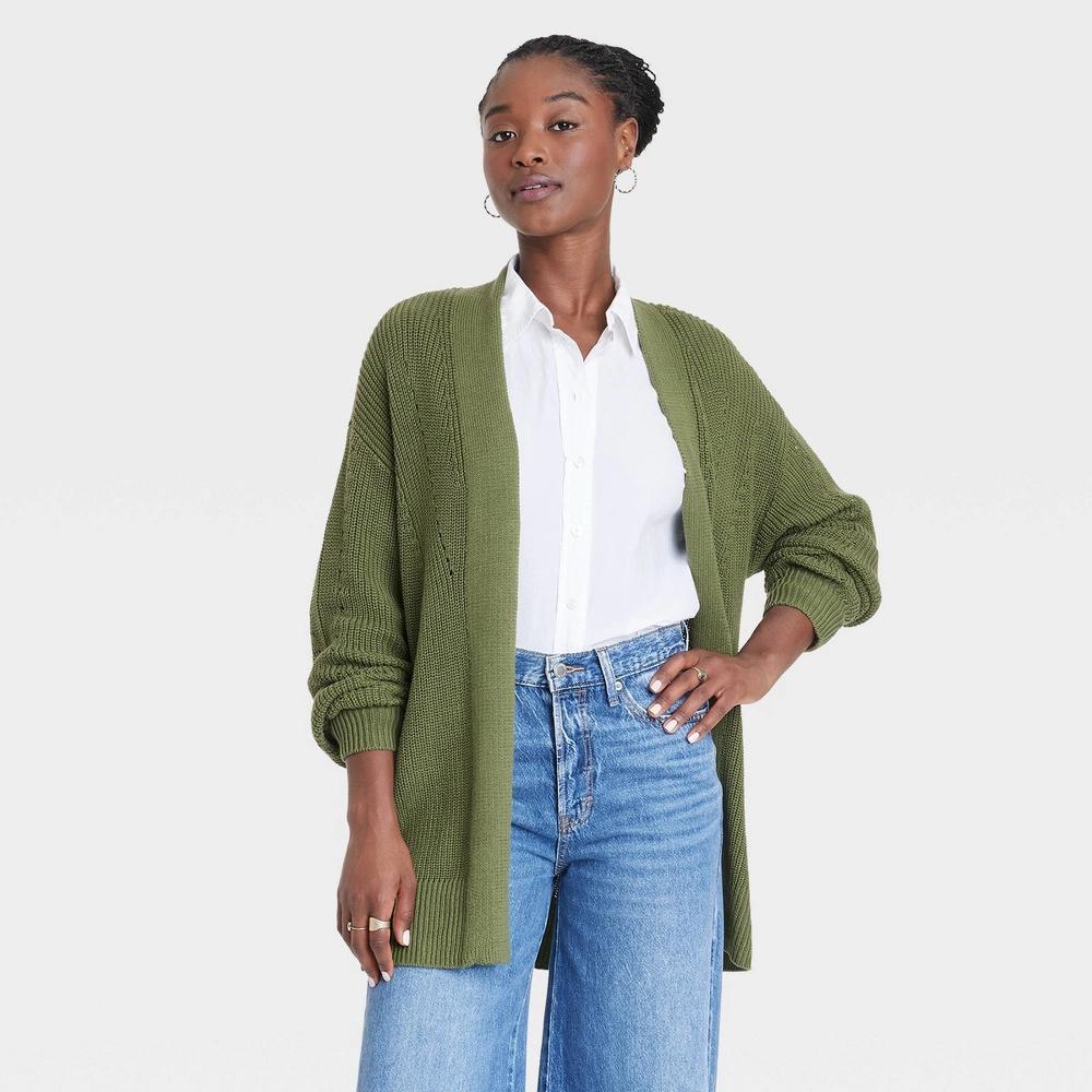 Women's Cardigan Sweater - Universal Thread™ Green XL Product Image