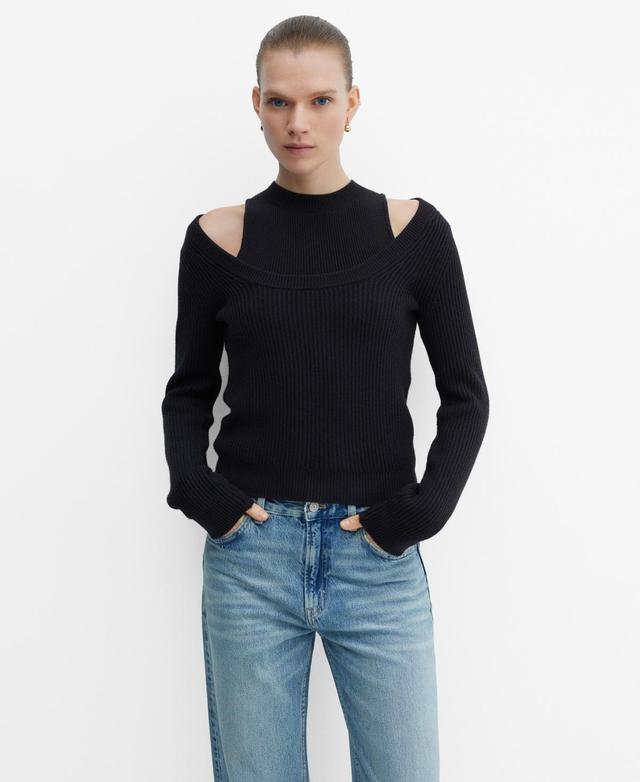 Mango Womens Low-Cut Neck Sweater Product Image