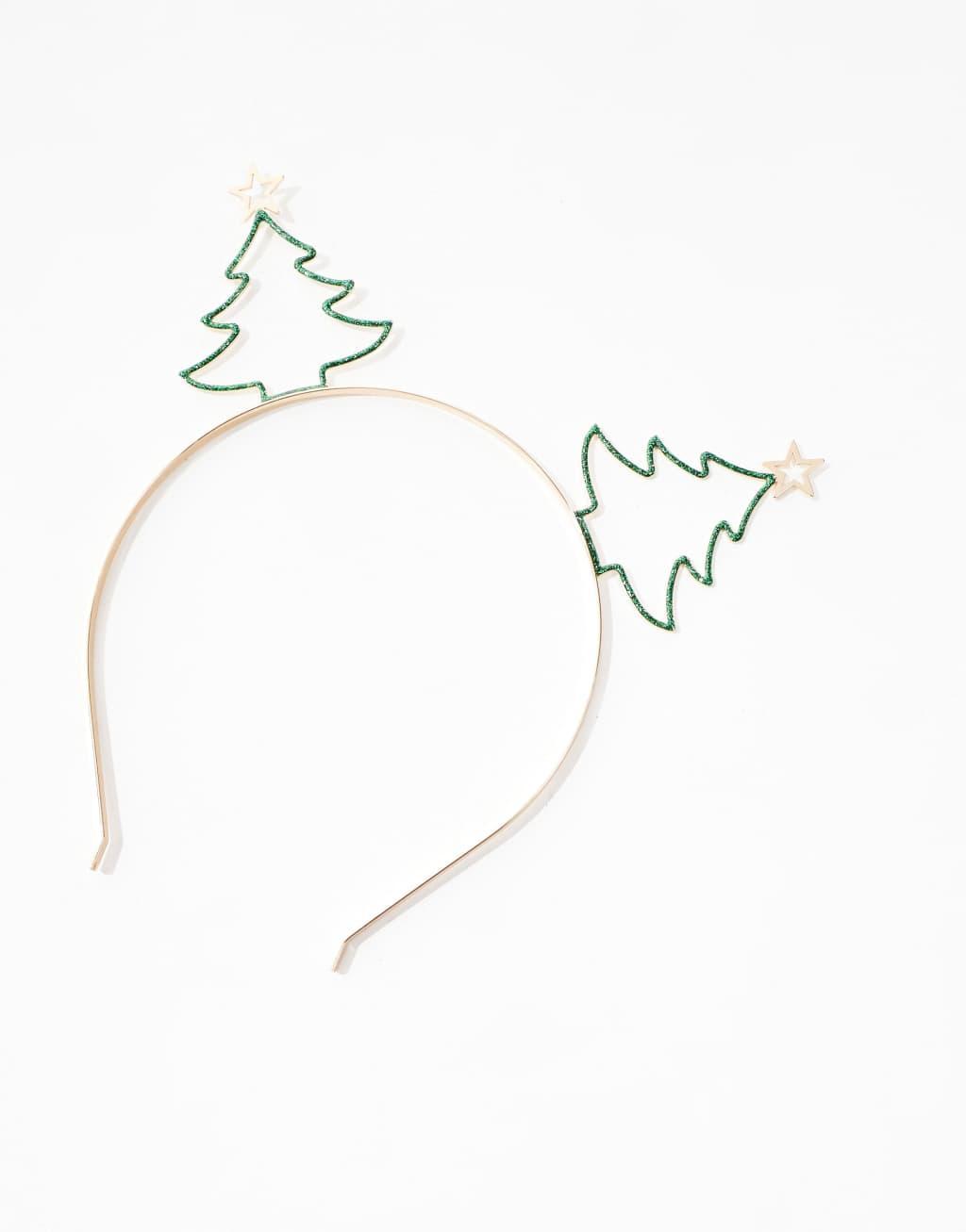 ASOS DESIGN headband with christmas tree design Product Image