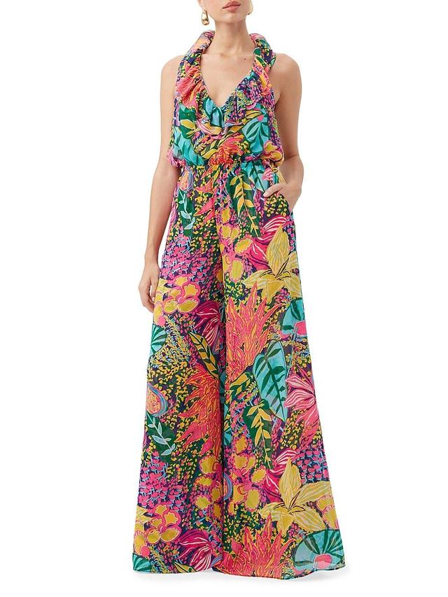 Womens Jacksonville Printed Wide-Leg Jumpsuit Product Image