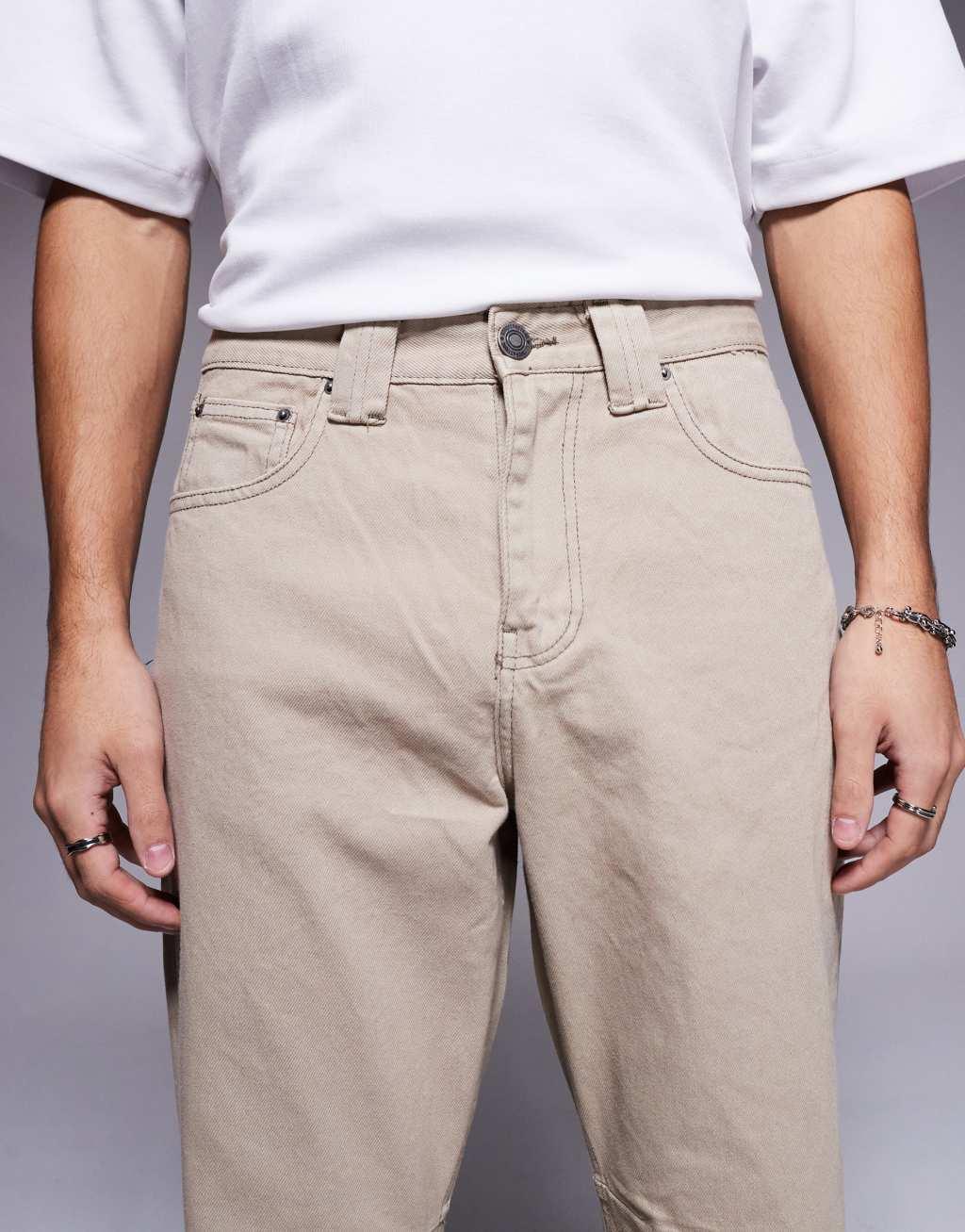 Good For Nothing jeans with raw hem in taupe Product Image