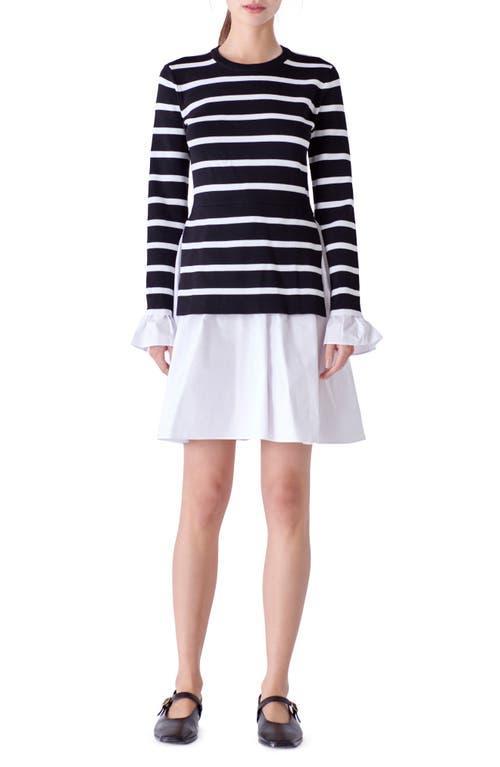 English Factory Combo Knit & Poplin Dress Product Image