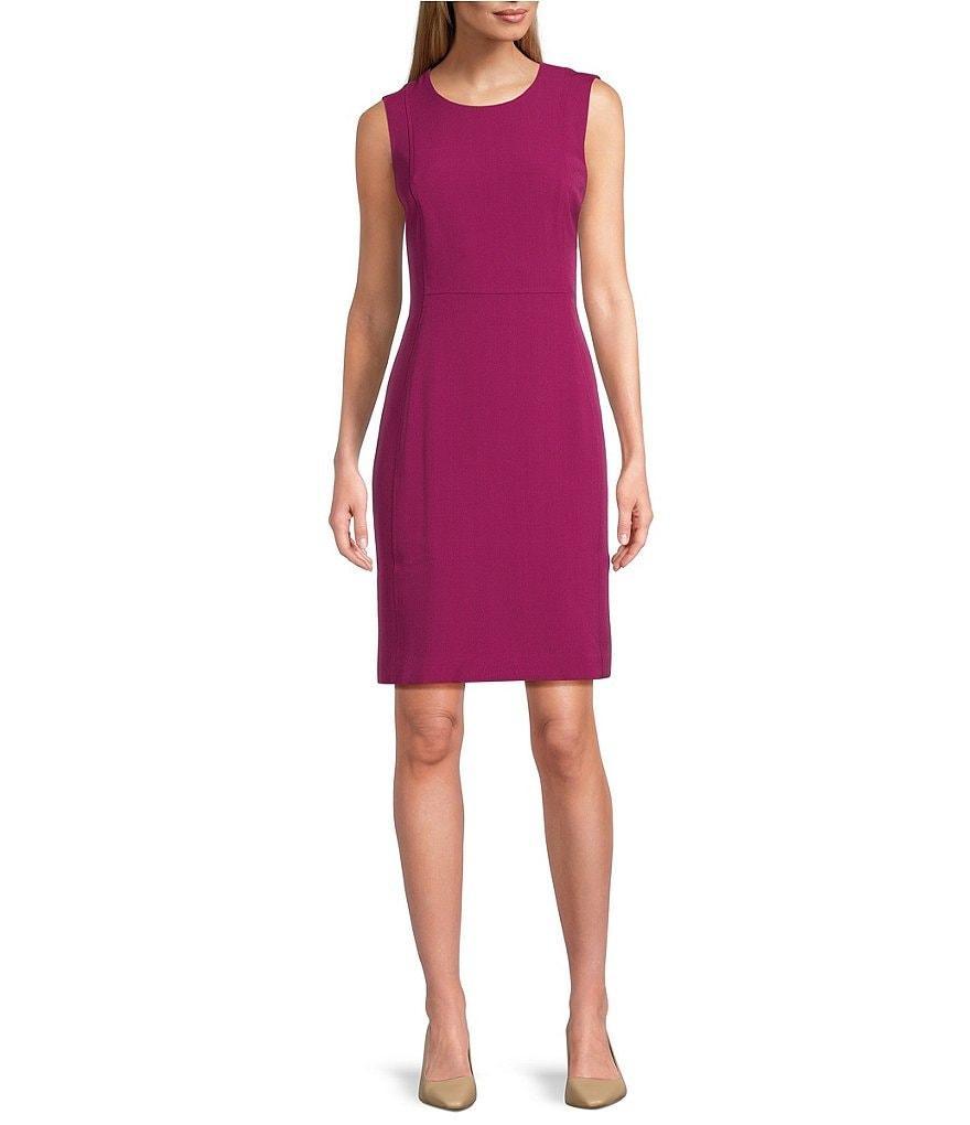 Kasper Stretch Crepe Princess Seam Sheath Dress Product Image