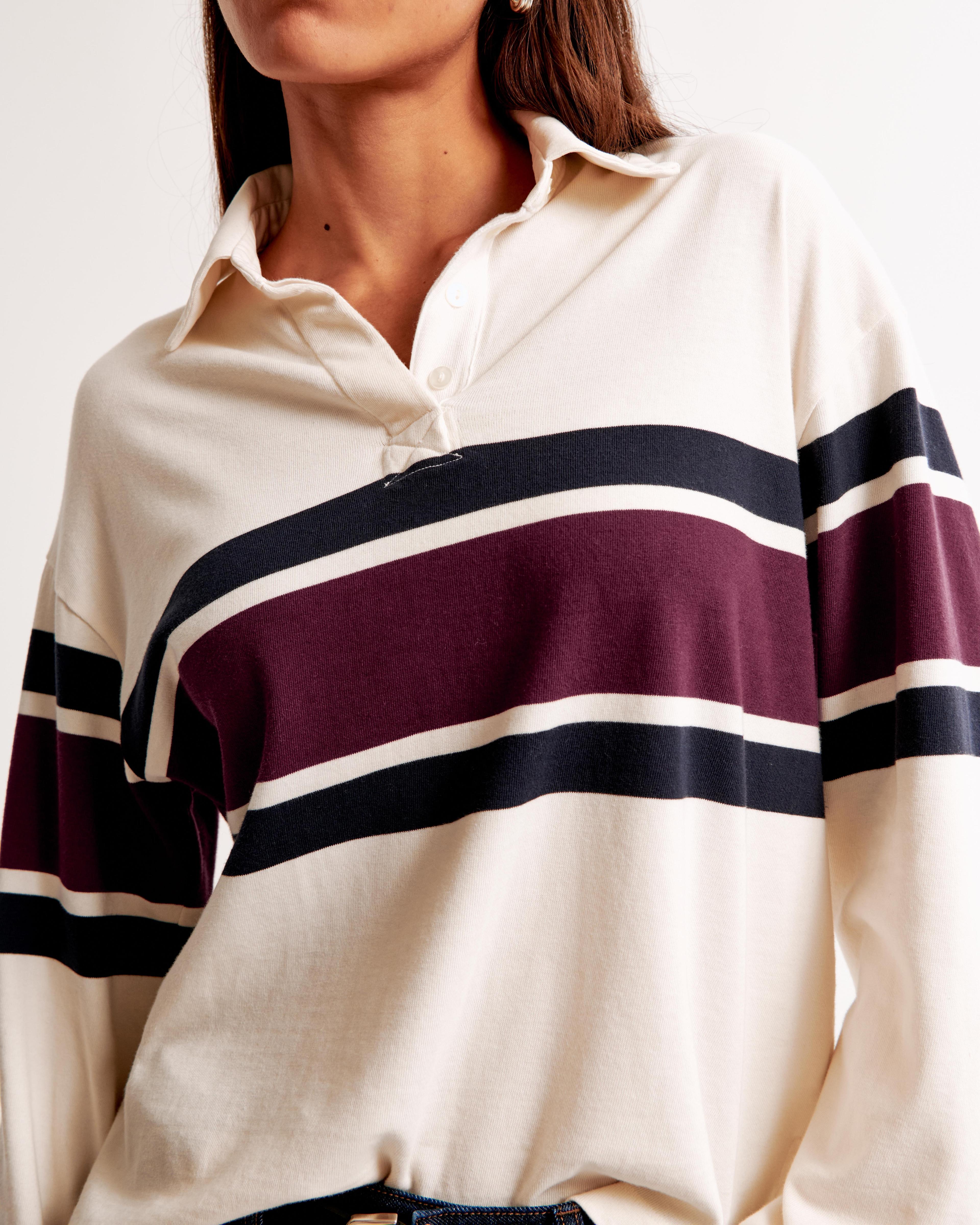 Long-Sleeve Rugby Polo Top Product Image