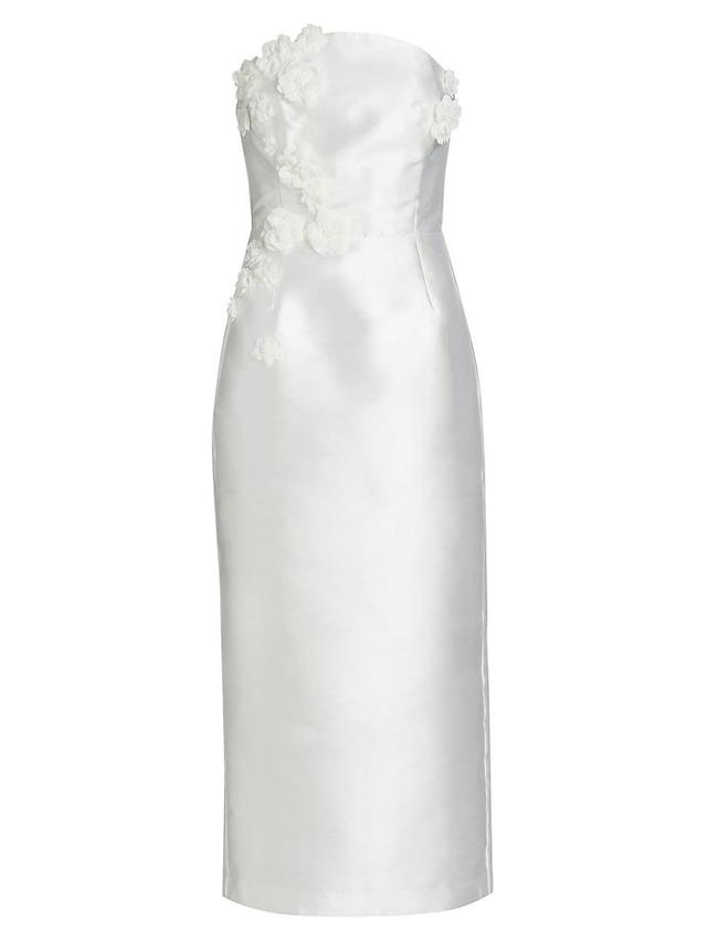 Womens Serefina Satin Strapless Appliqu Midi-Dress Product Image