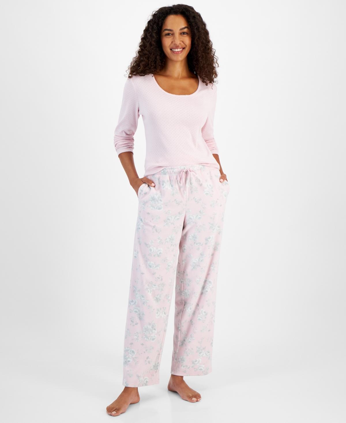 Charter Club Womens Printed Fleece Pajama Pants, Created for Macys product image