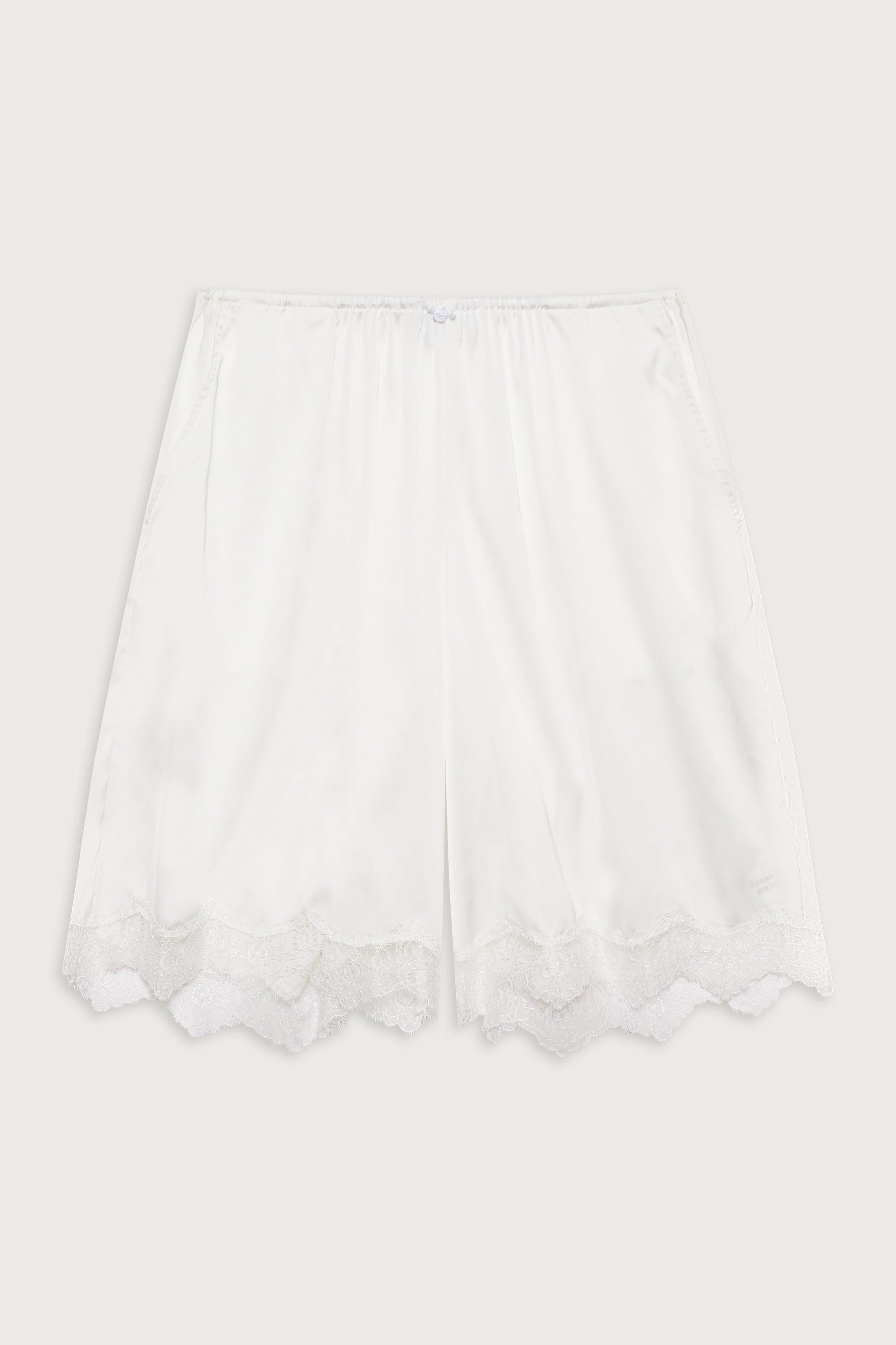 Snuggle Satin Capri Short - White Product Image