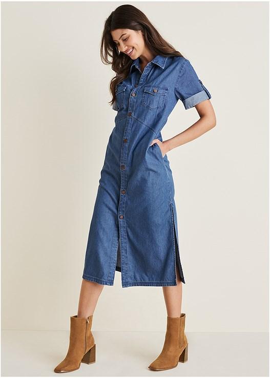 Denim Midi Shirt Dress product image