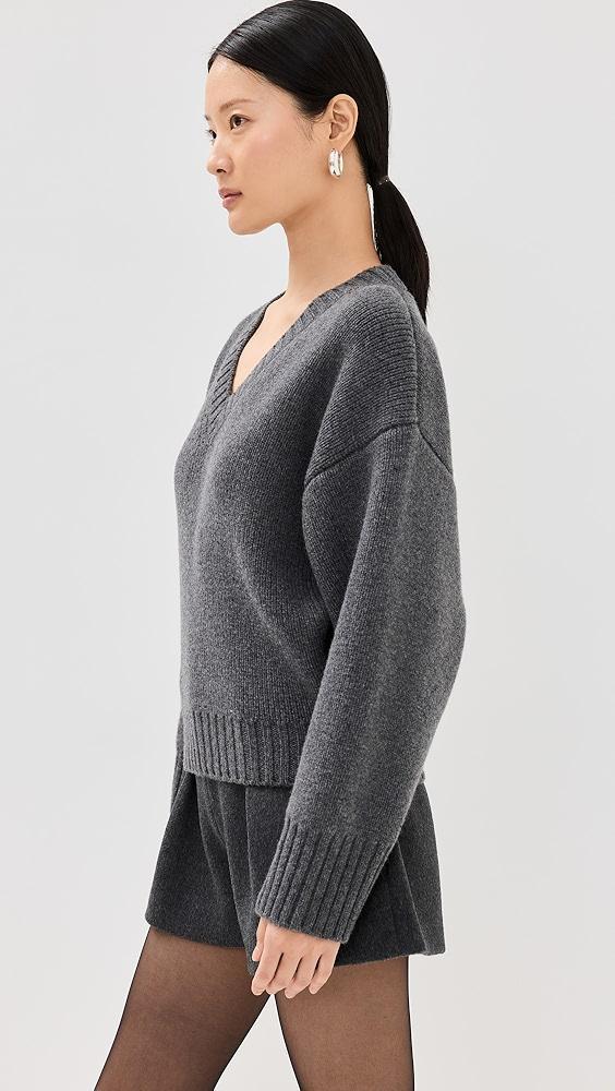 Róhe Compact Knitted V Neck Sweater | Shopbop Product Image