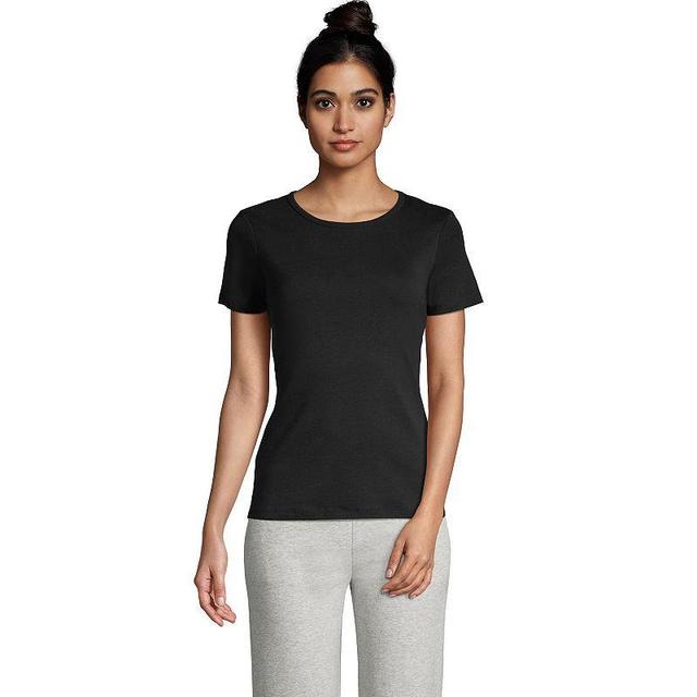 Womens Lands End All-Cotton Crewneck Tee Product Image