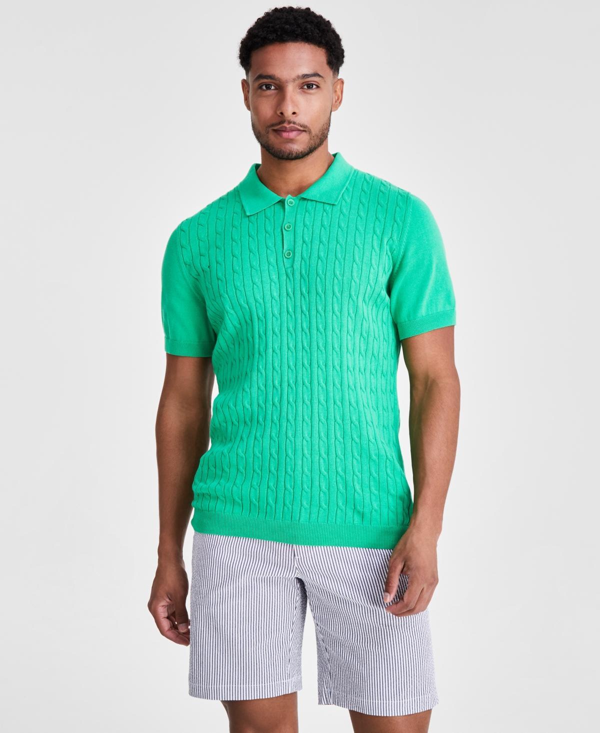 Club Room Mens Regular-Fit Sweater-Knit Polo Shirt, Created for Macys Product Image