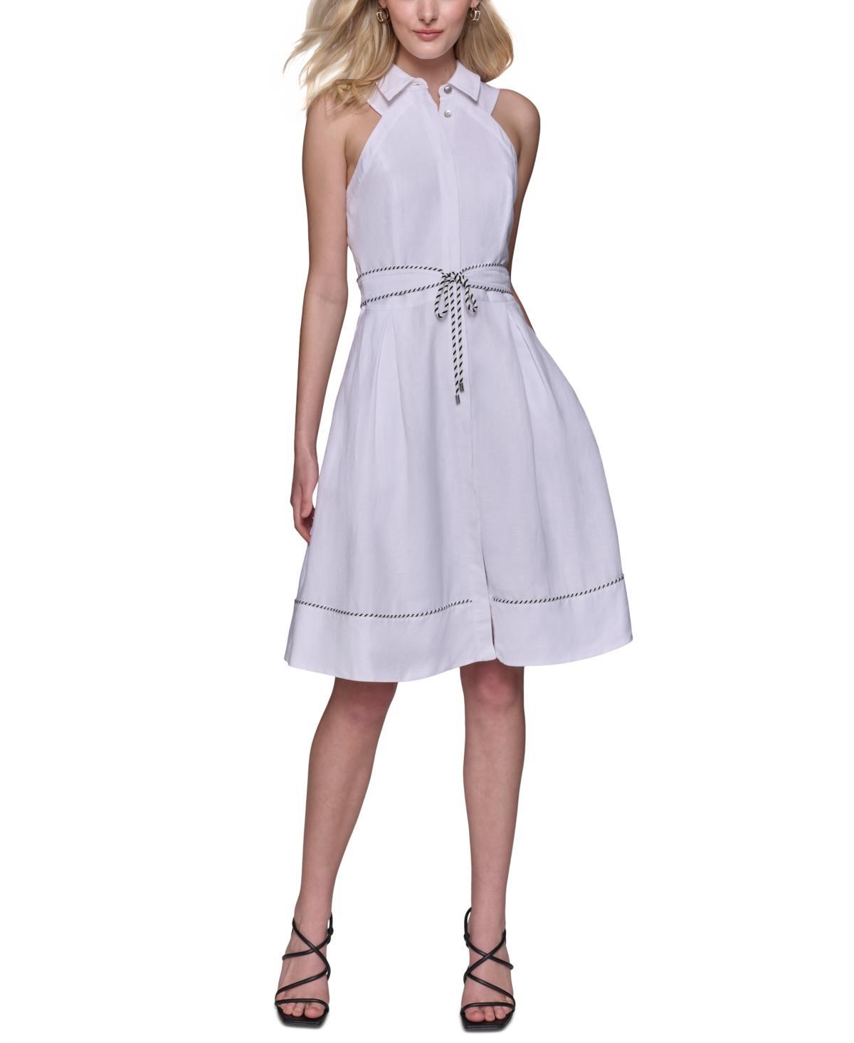 Karl Lagerfeld Paris Womens Button-Front A-Line Dress Product Image