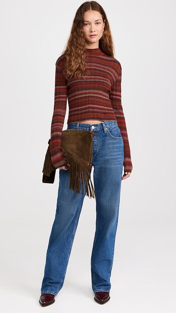 RE/DONE Ribbed Mock Neck Pullover | Shopbop Product Image