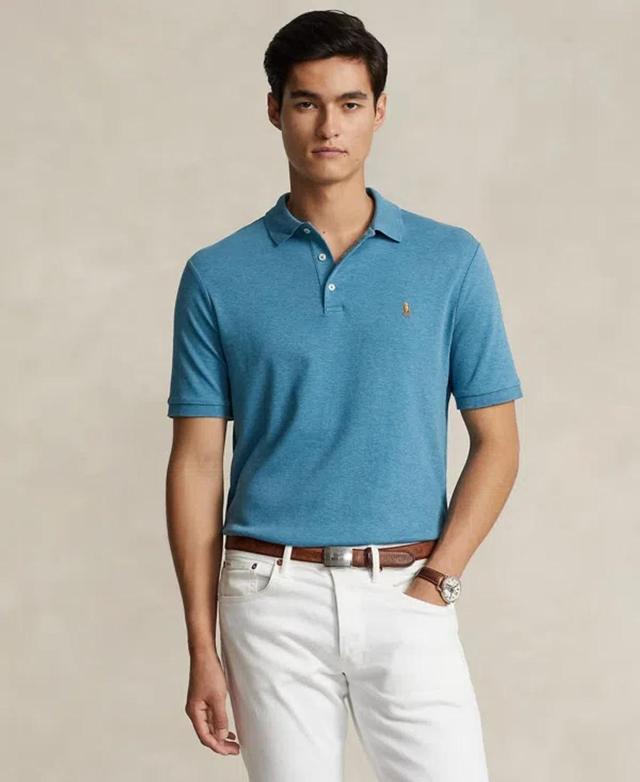 Men's Custom Slim Fit Soft Cotton Polo Shirt In Marine Heather Product Image