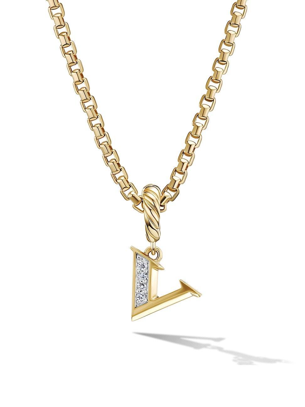 Womens Pav Initial Pendant in 18K Yellow Gold with Diamonds Product Image