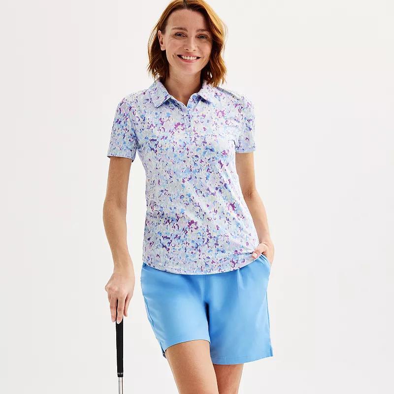 Womens Tek Gear Curved Hem Golf Polo Purple Ditsy Product Image