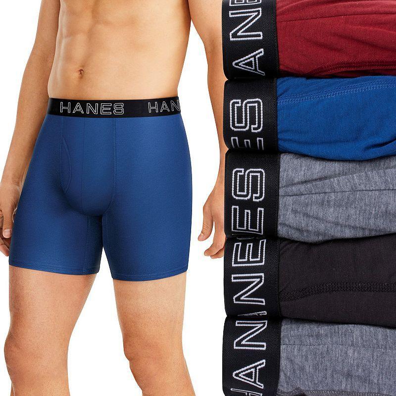 Mens Hanes Ultimate Total Support Pouch ComfortFlex Fit 4-pack + 1 Bonus Boxer Briefs Product Image