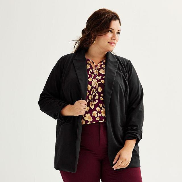 Plus Size Nine West Knit Closureless Blazer, Womens Product Image